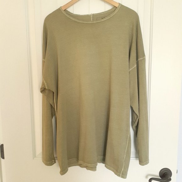 We The Free Oversized Long Sleeve Tee Green Size M - Picture 1 of 10